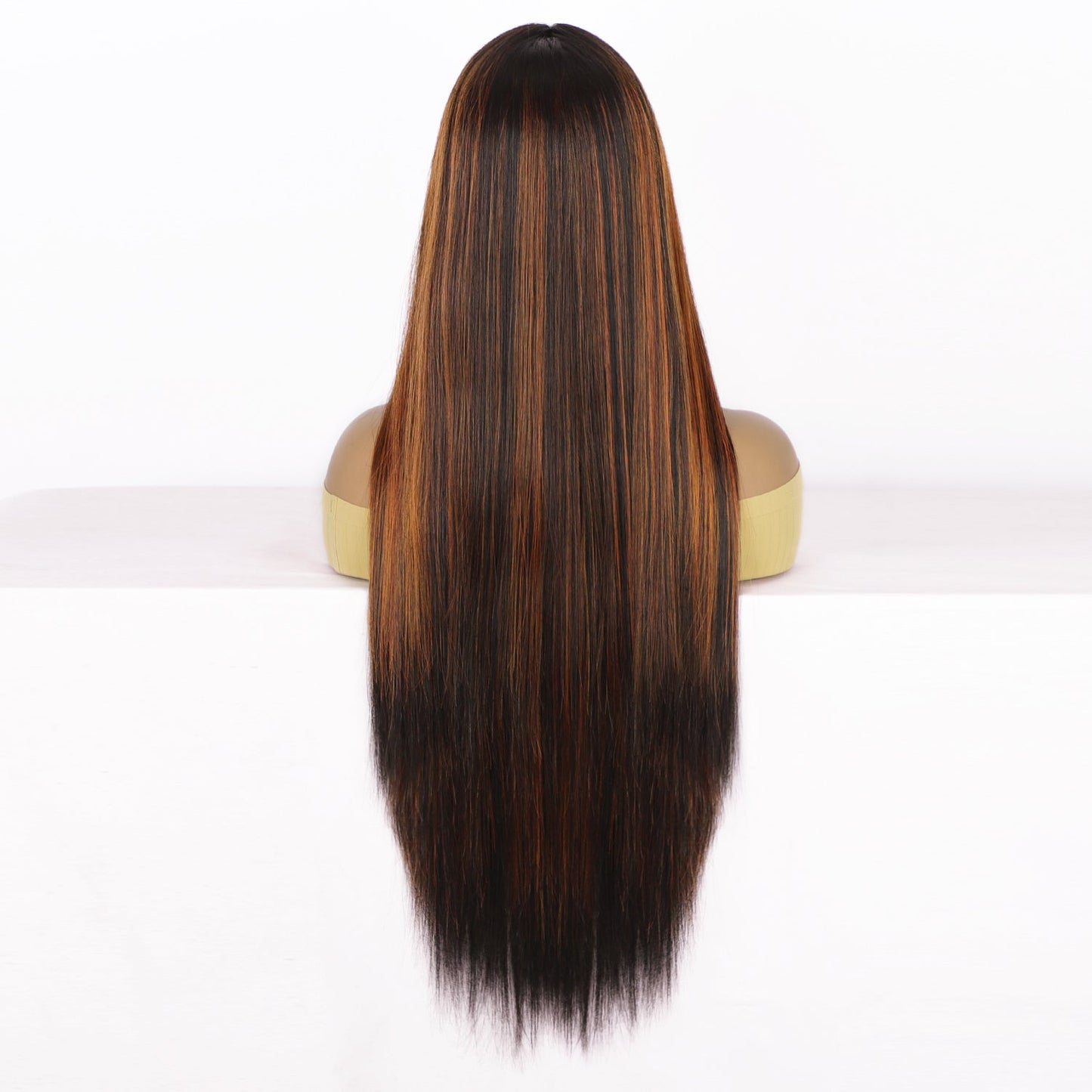 Women's long straight hair dyed wig 1024121218