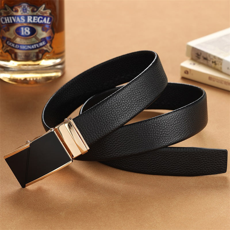 Leather business automatic buckle pure cowhide casual belt