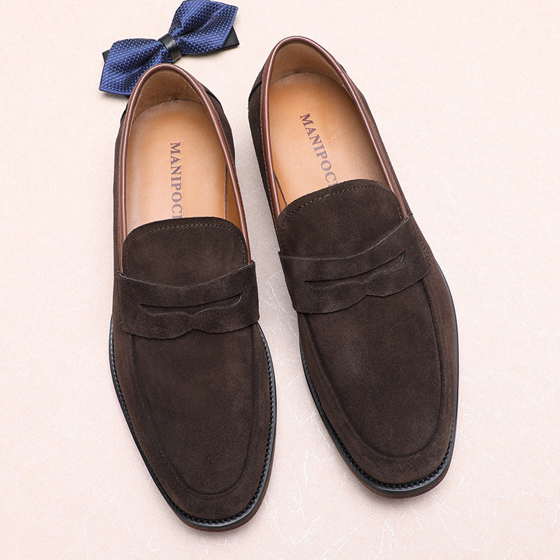 Brown Suede Summer Breathable Loafers