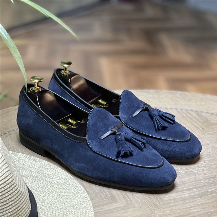 Italian fashion retro tassel loafers slip-on loafers