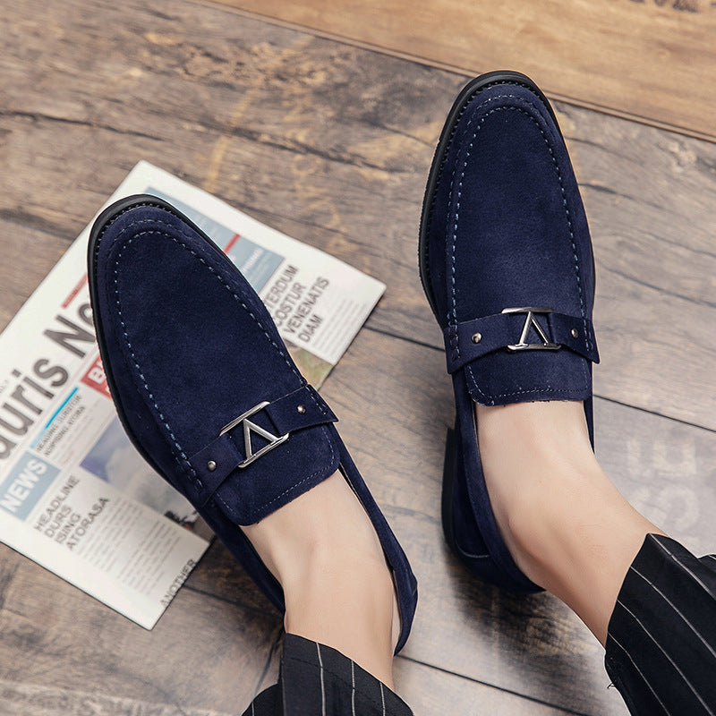 British breathable casual brogue suede loafers