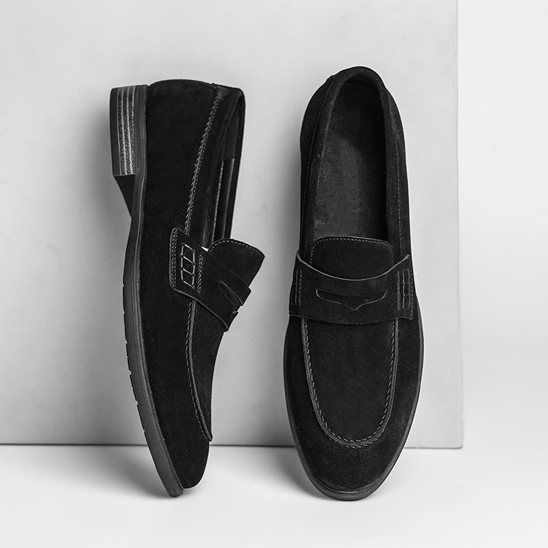 2022 new casual suede breathable tide shoes low-top business slip-on loafers