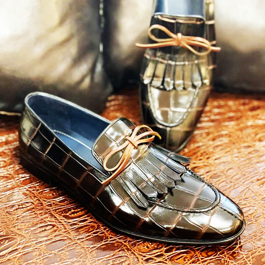 Tassel Knit Slipon Loafers