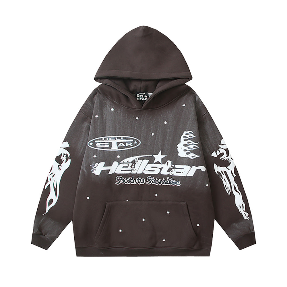 Hell's Star plus Velvet Loose Hoodie 1024120227