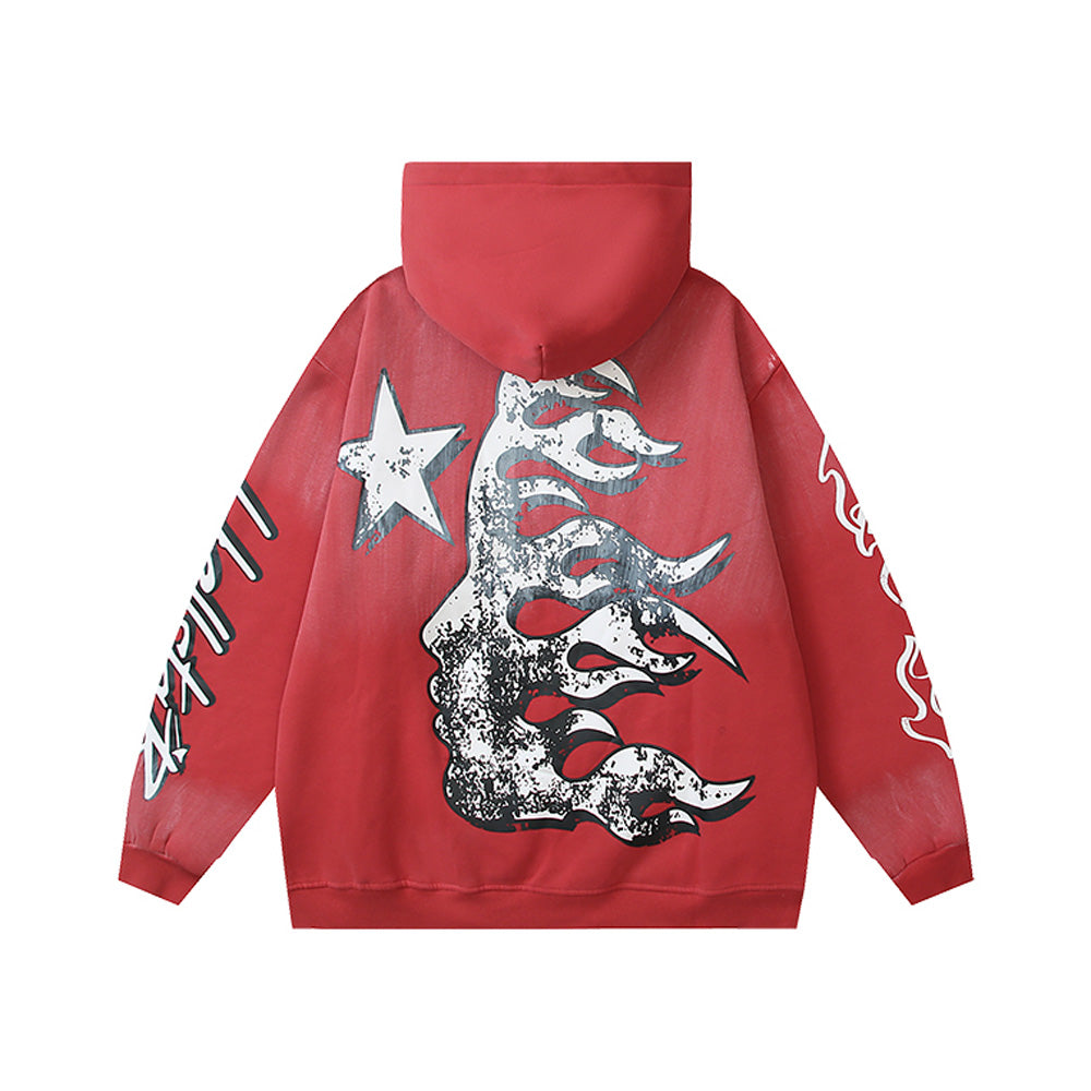 Hell's Star plus Velvet Loose Hoodie 1024120227