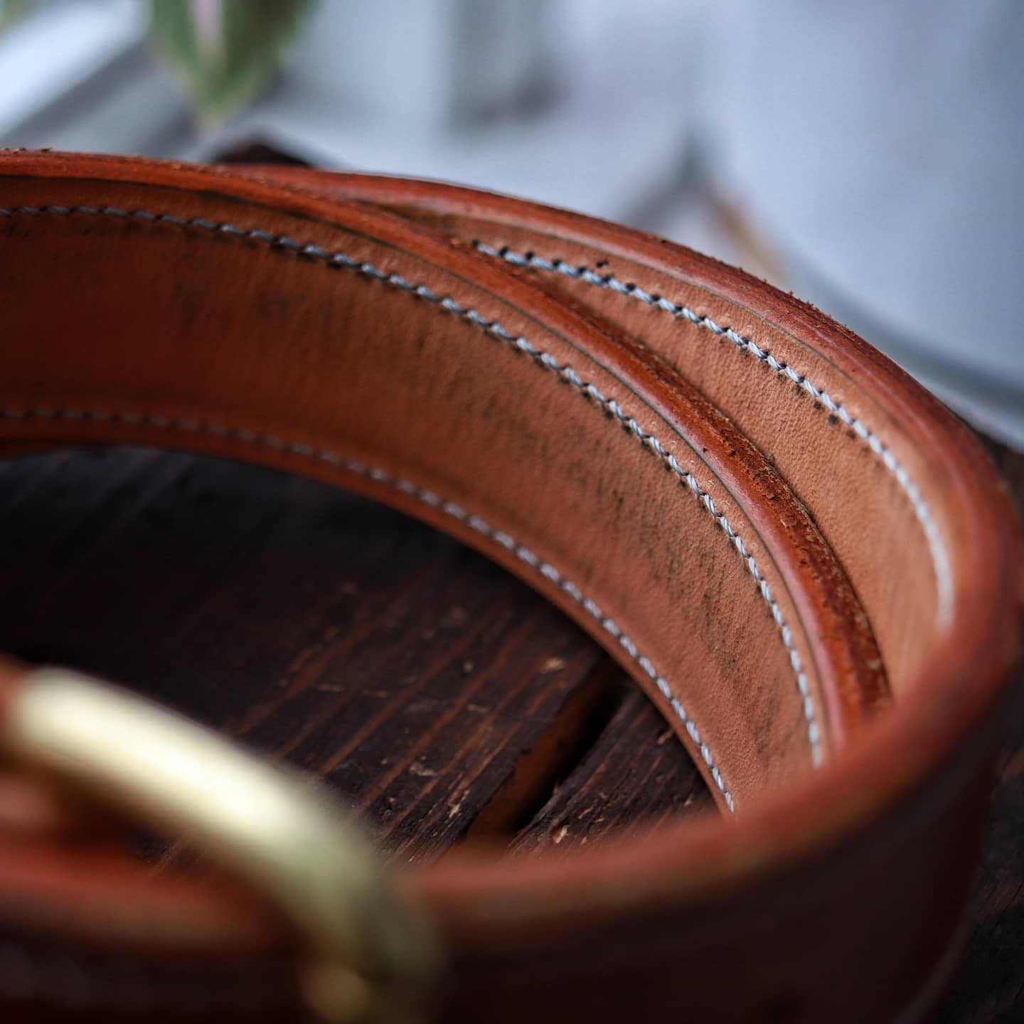 Brown Distressed Men's Leather Belt