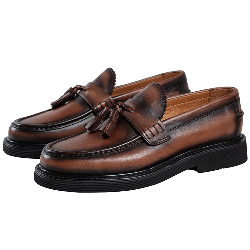 Spring and autumn new tassel loafers all-match lazy slip-on thick-soled shoes