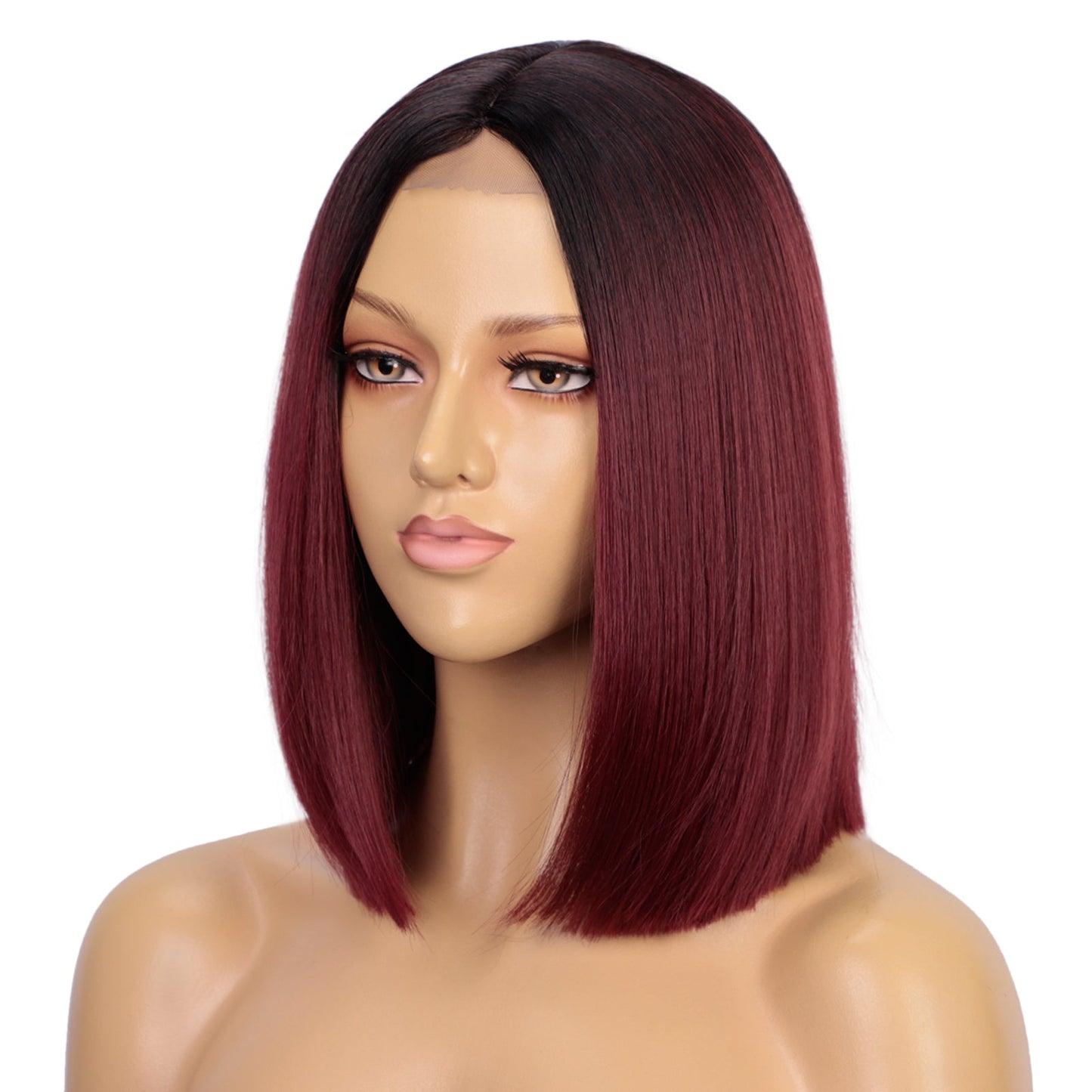 Ladies' medium length straight small lace wig 1024121205