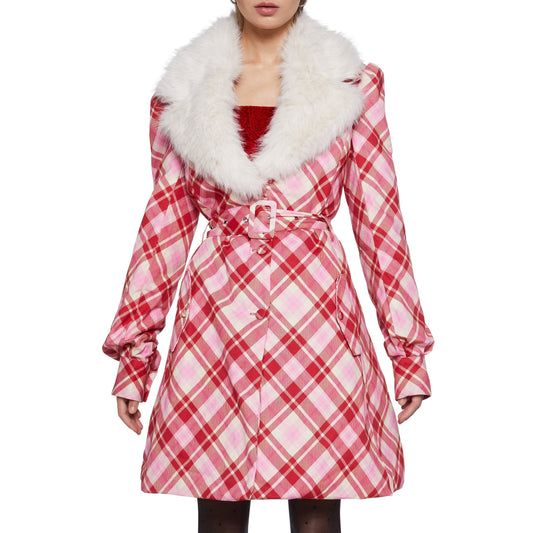 Versatile Commuter Party Checkered Coat 1024112502