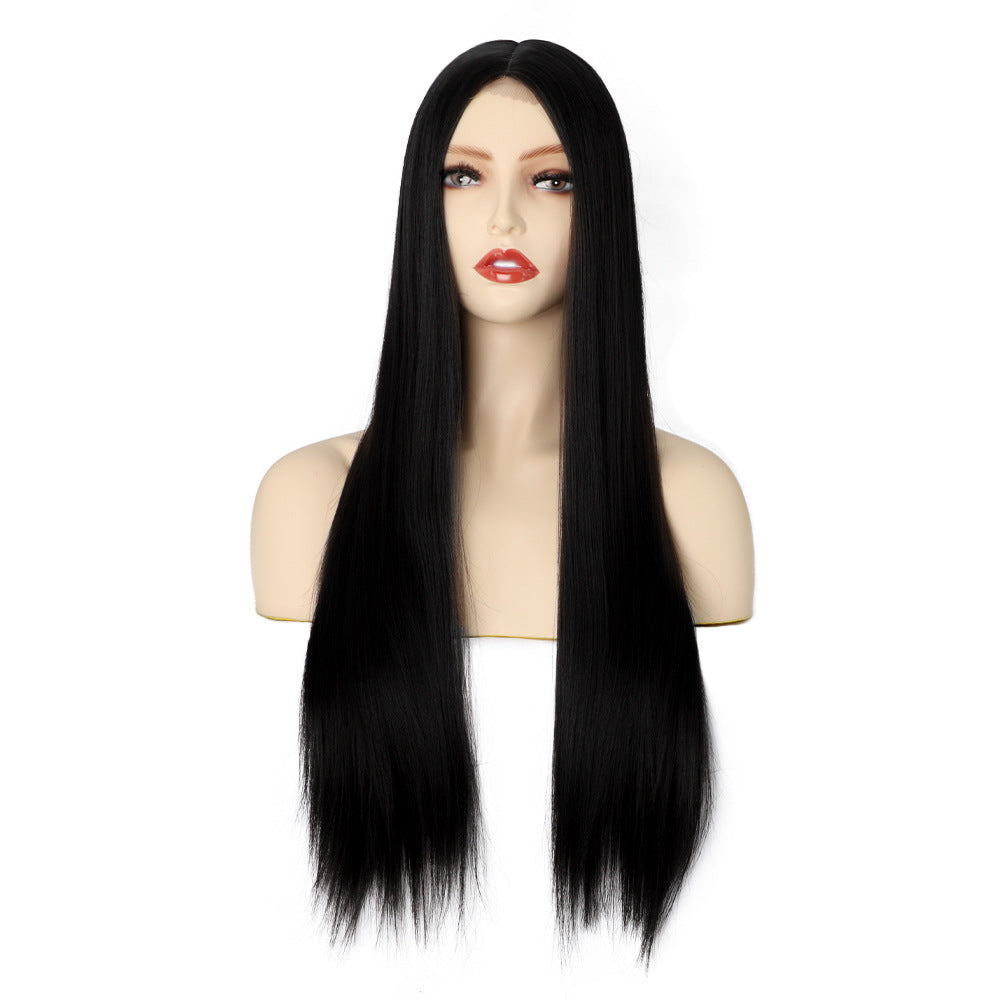 Long straight front lace synthetic women's wig 1024120902