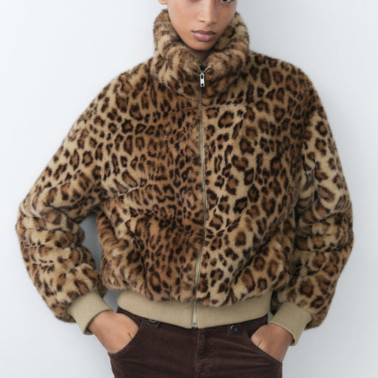 Leopard fur-effect jacket 1024112911