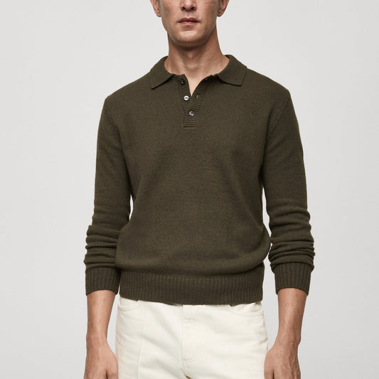 Polo collar wool sweater 1024112917