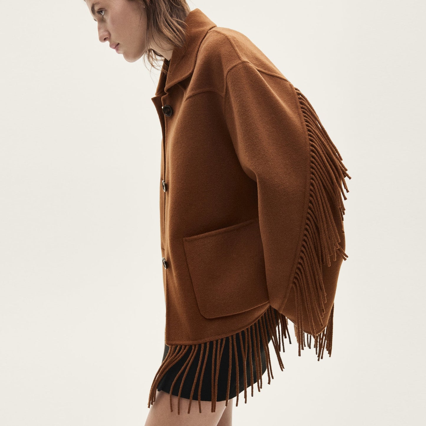 Fringed wool-blend jacket 1024112907