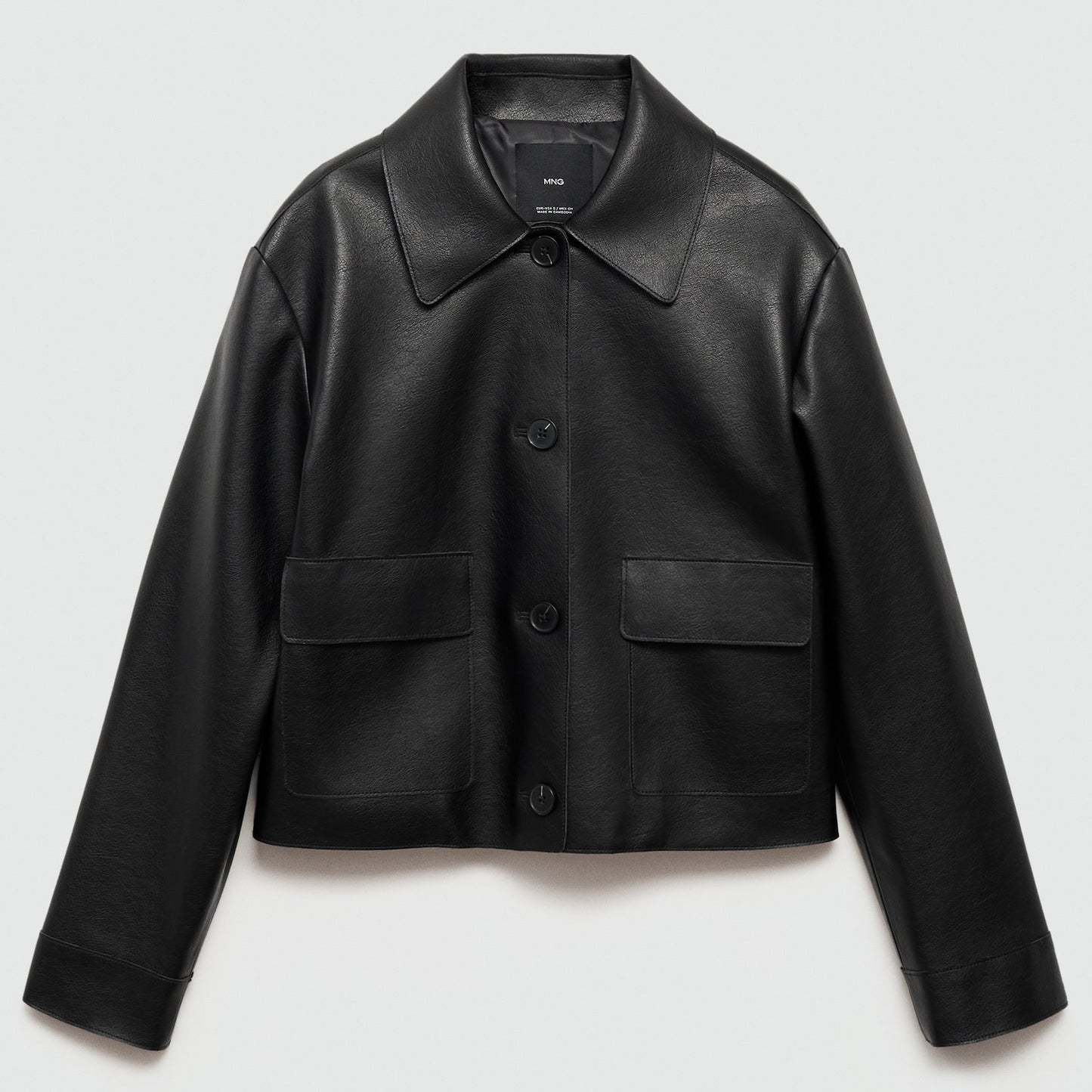 Leather-effect jacket with pockets 1024112913