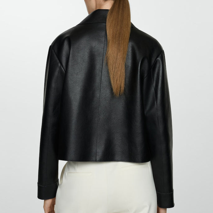 Leather-effect jacket with pockets 1024112913