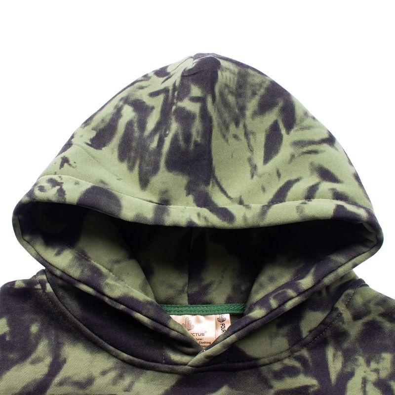 Hell Star Mud dyed Green Loose Casual Hoodie 1024120228