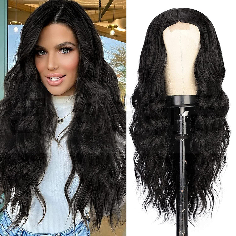 Ladies' front lace wig with small lace and long curly hair 1024120901