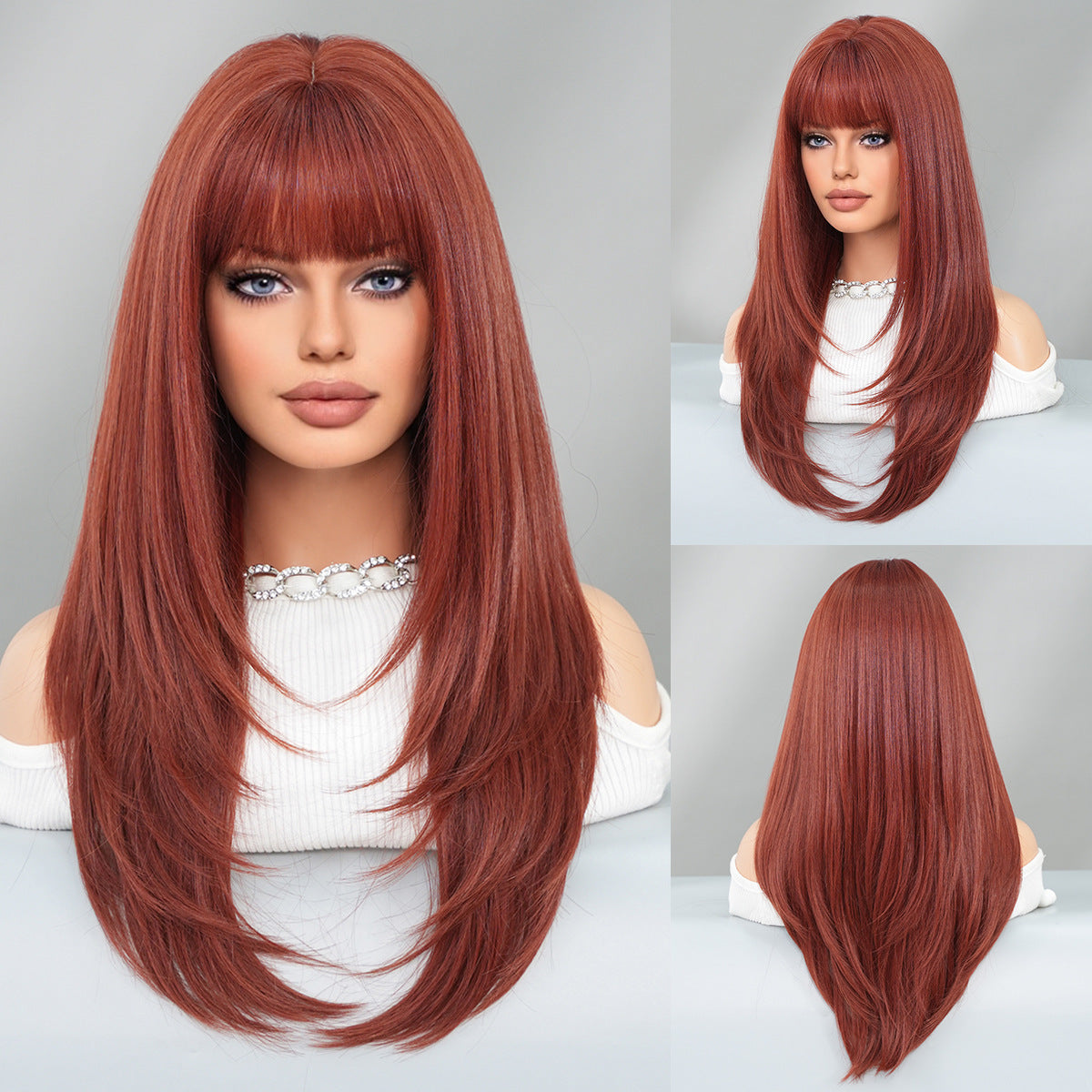 Women's fashionable long straight wig 1024121314