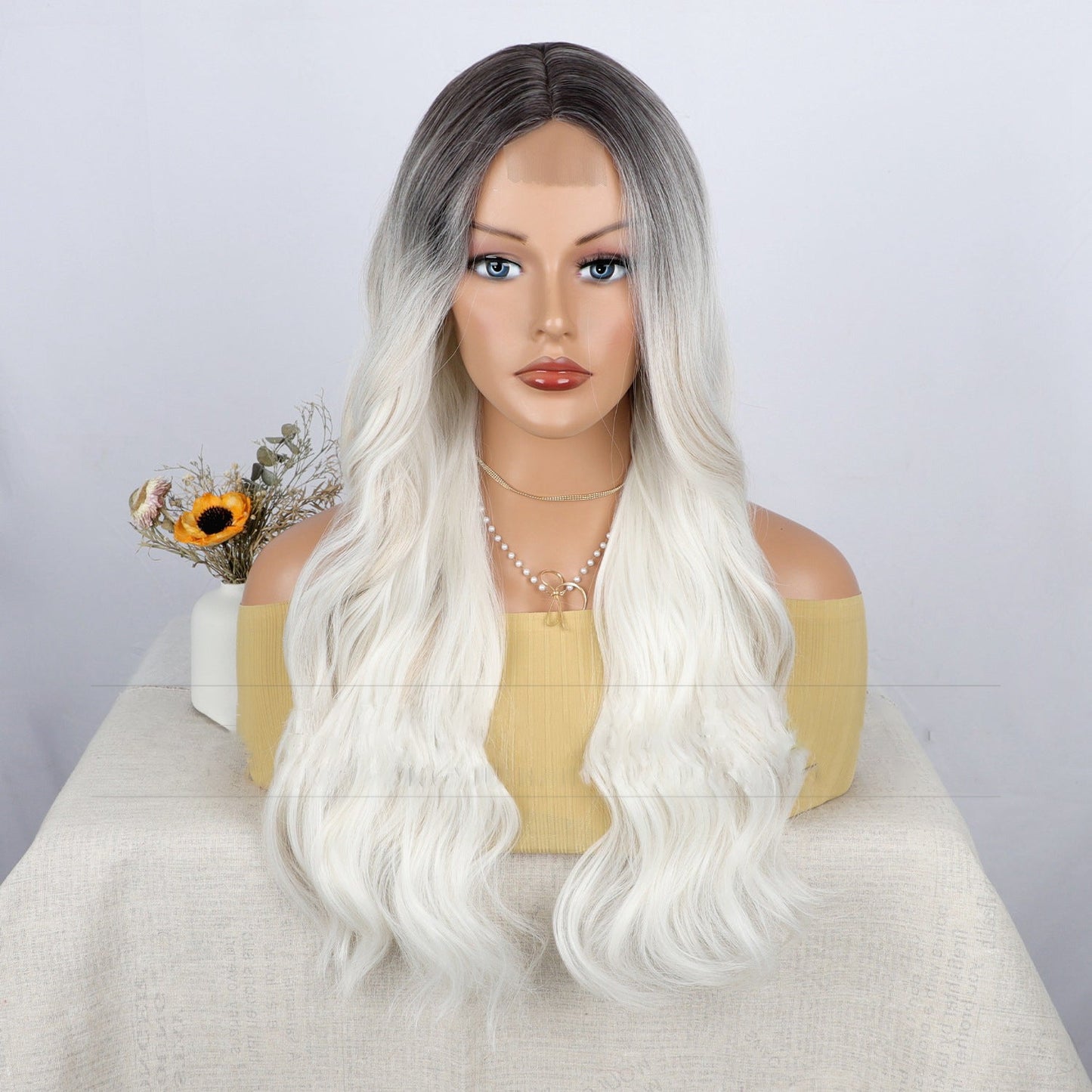 Ladies' front lace wig with small lace and long curly hair 1024120901