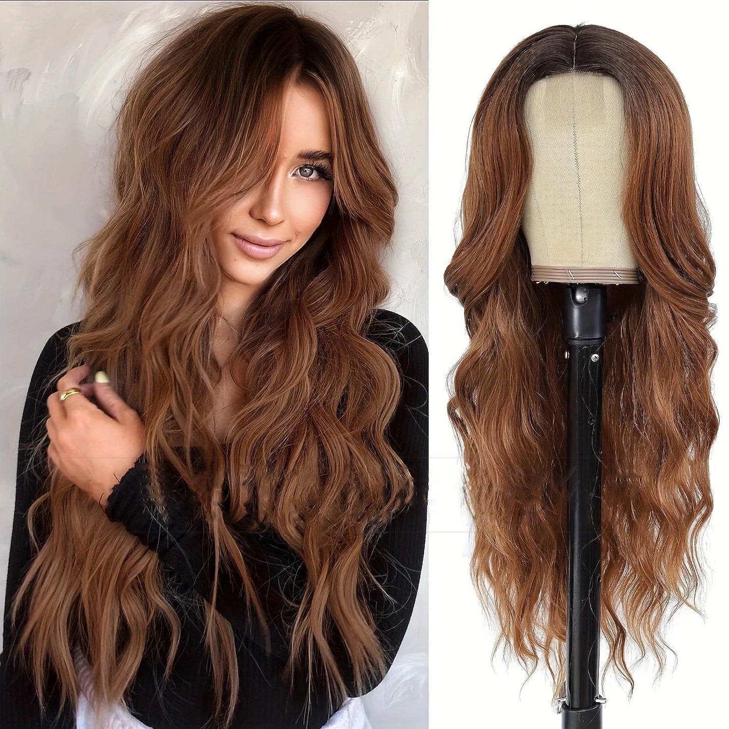 Ladies' front lace wig with small lace and long curly hair 1024120901