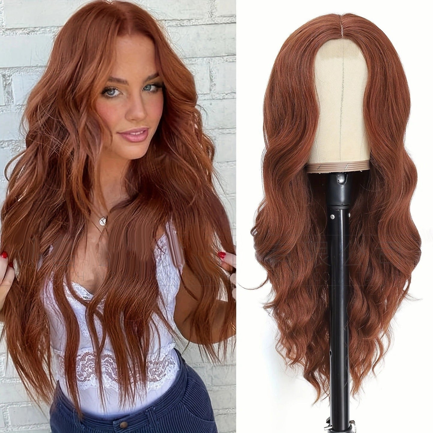 Ladies' front lace wig with small lace and long curly hair 1024120901