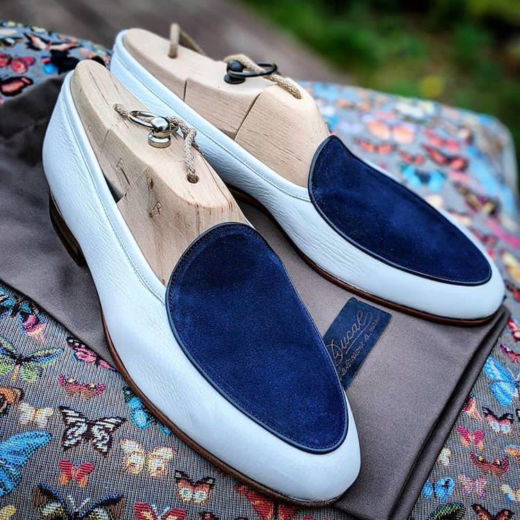 Colored Splicing Suede Loafers shoes