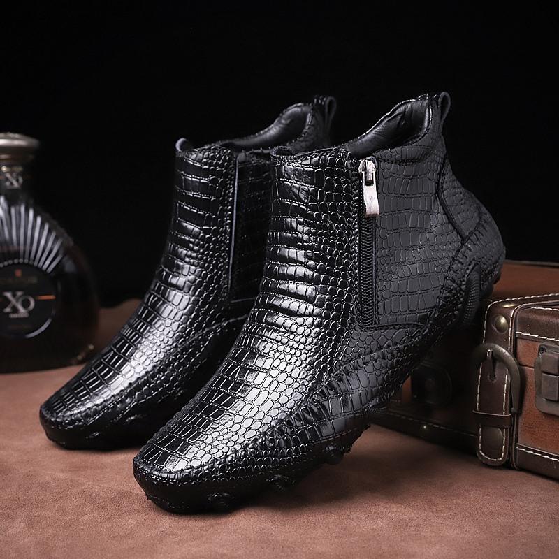 Fashion Genuine Leather Men Chelsea Ankle Boots