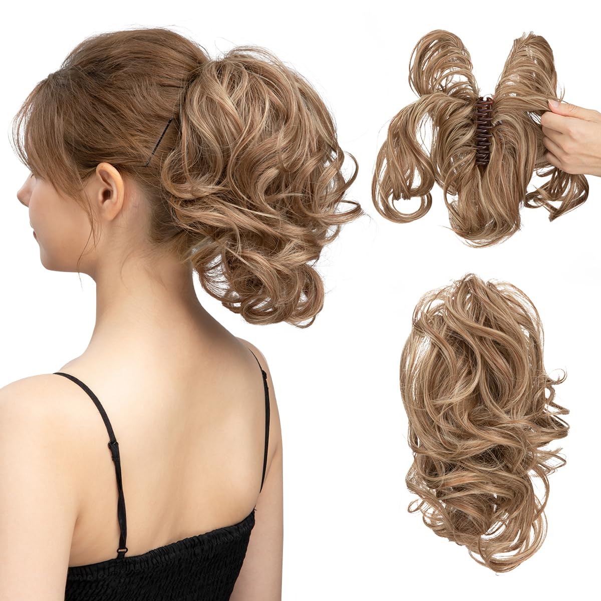 Women's Short Curly Ponytail Wig Clips 1924121007