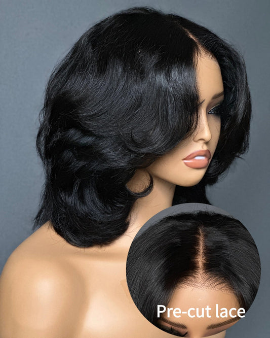 Wear & Go Layered Wavy Bob 5x5 Pre Cut Lace Wig