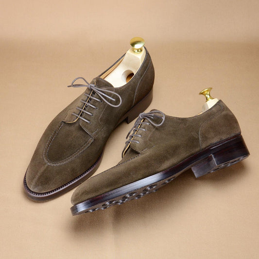 New Grey Nubuck Lace-Up Shoes