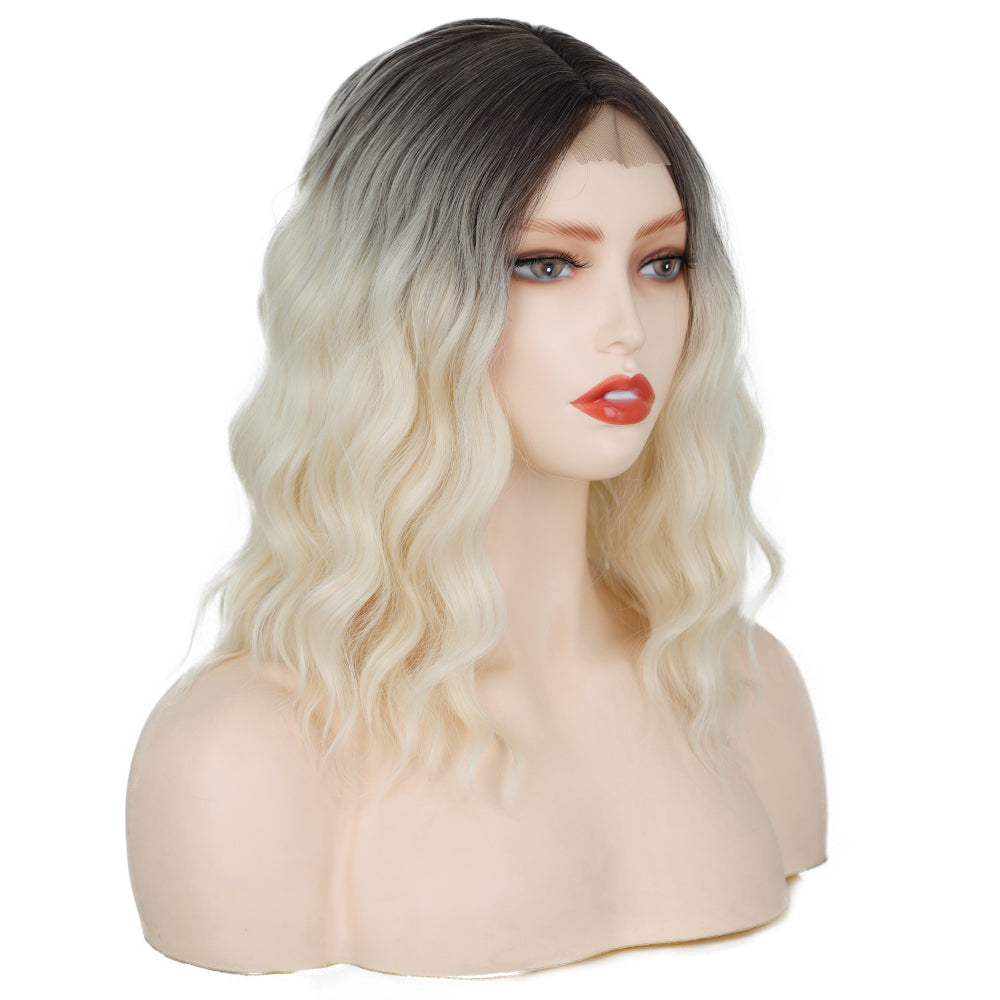 Ladies' front lace wavy short curly hair wigs 1024121004