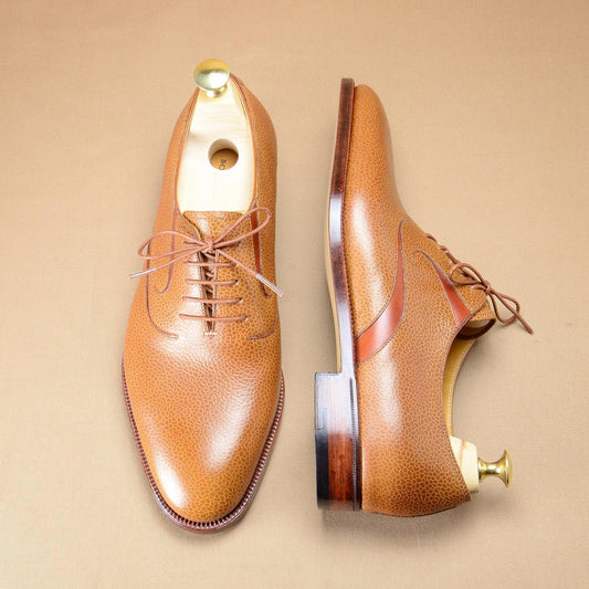 New yellow lace up men's leather shoes