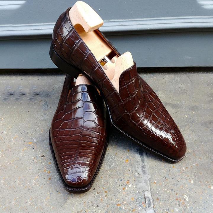 Brown classic men's loafers