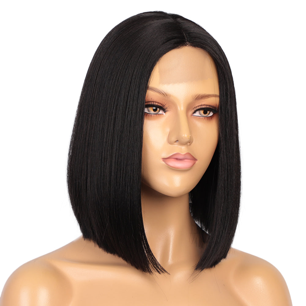 Ladies' medium length straight small lace wig 1024121205