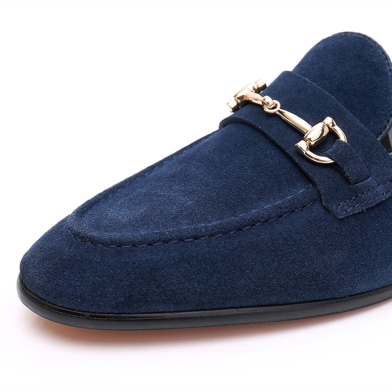 Fashion Double Buckle Classic Suede Business Loafers Slip-On Shoes