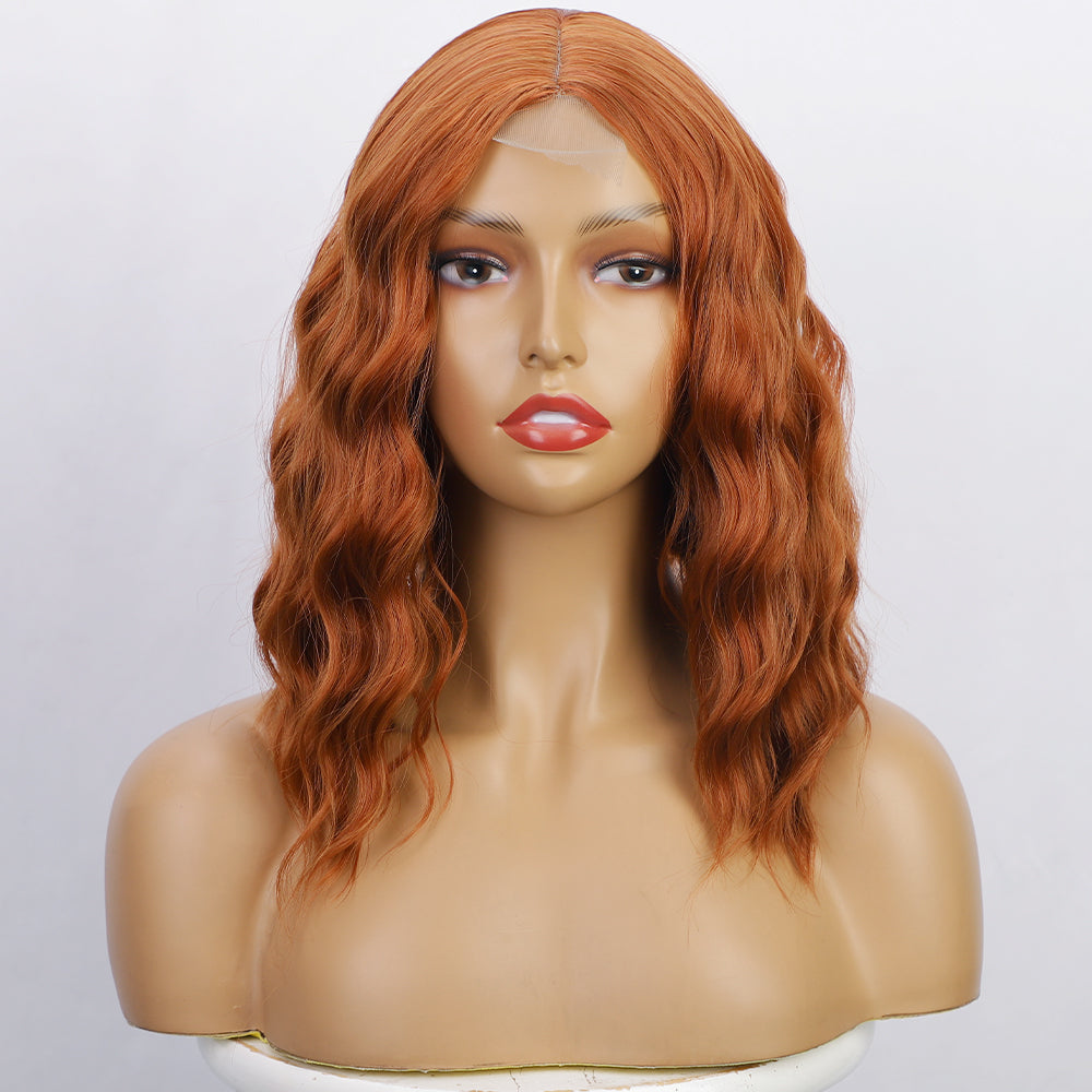 Ladies' front lace wavy short curly hair wigs 1024121005