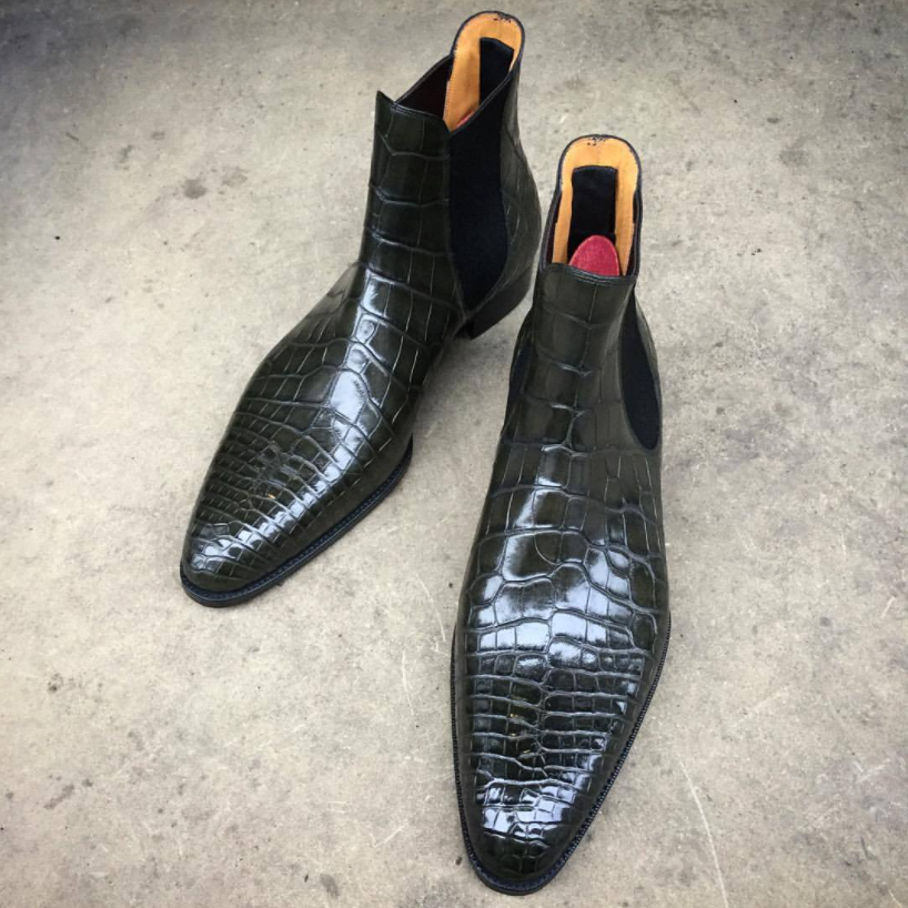 Handmade Men Skin Chelsea Boot