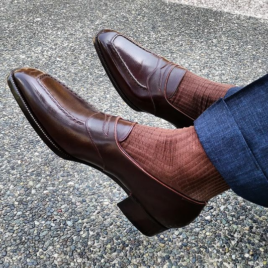 Brown Simple Slip-On Loafers