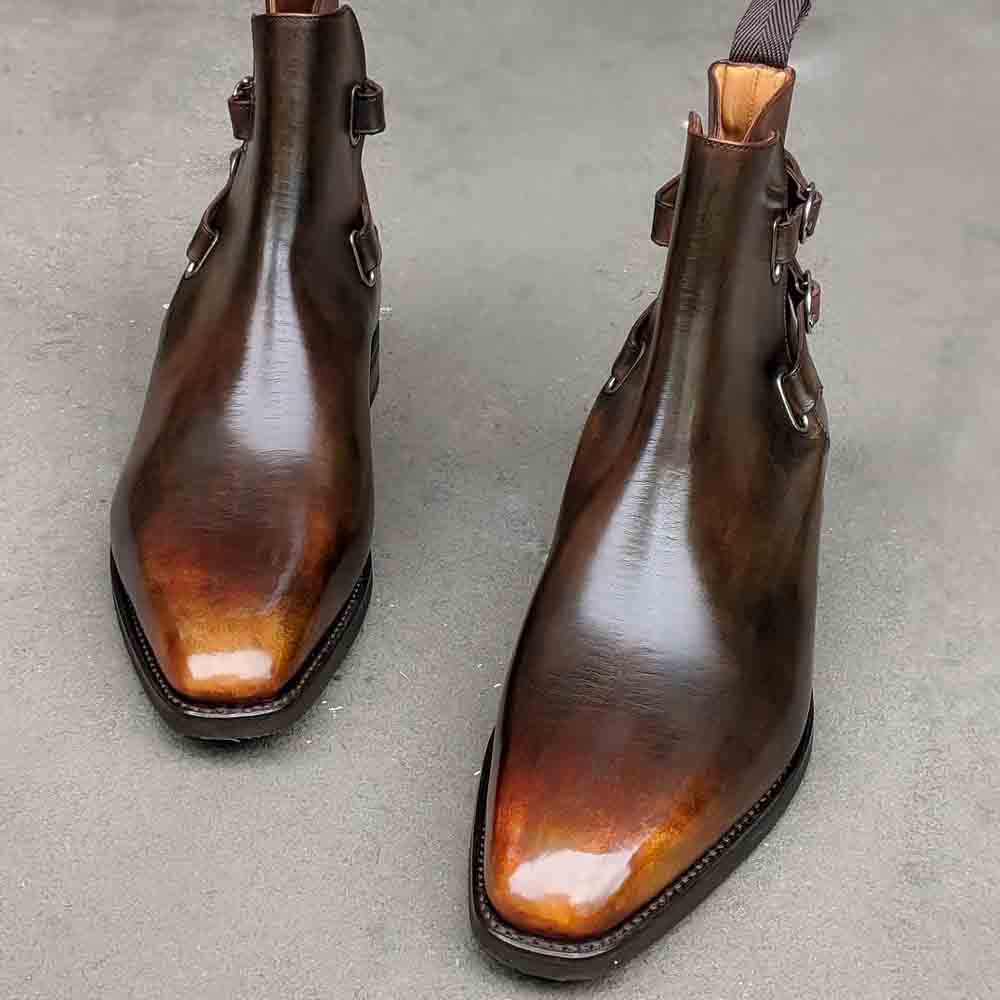 New Brown Gradient Trend Men's Jodhpur Boots