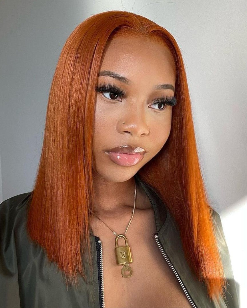 Ginger Orange Straight 13x4 Lace Frontal Wig