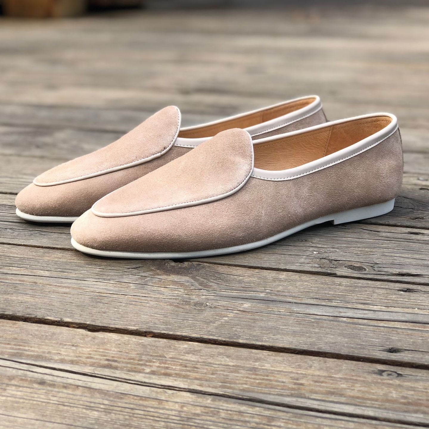 British retro loafers casual leather shoes slip-on suede pointed toe loafers