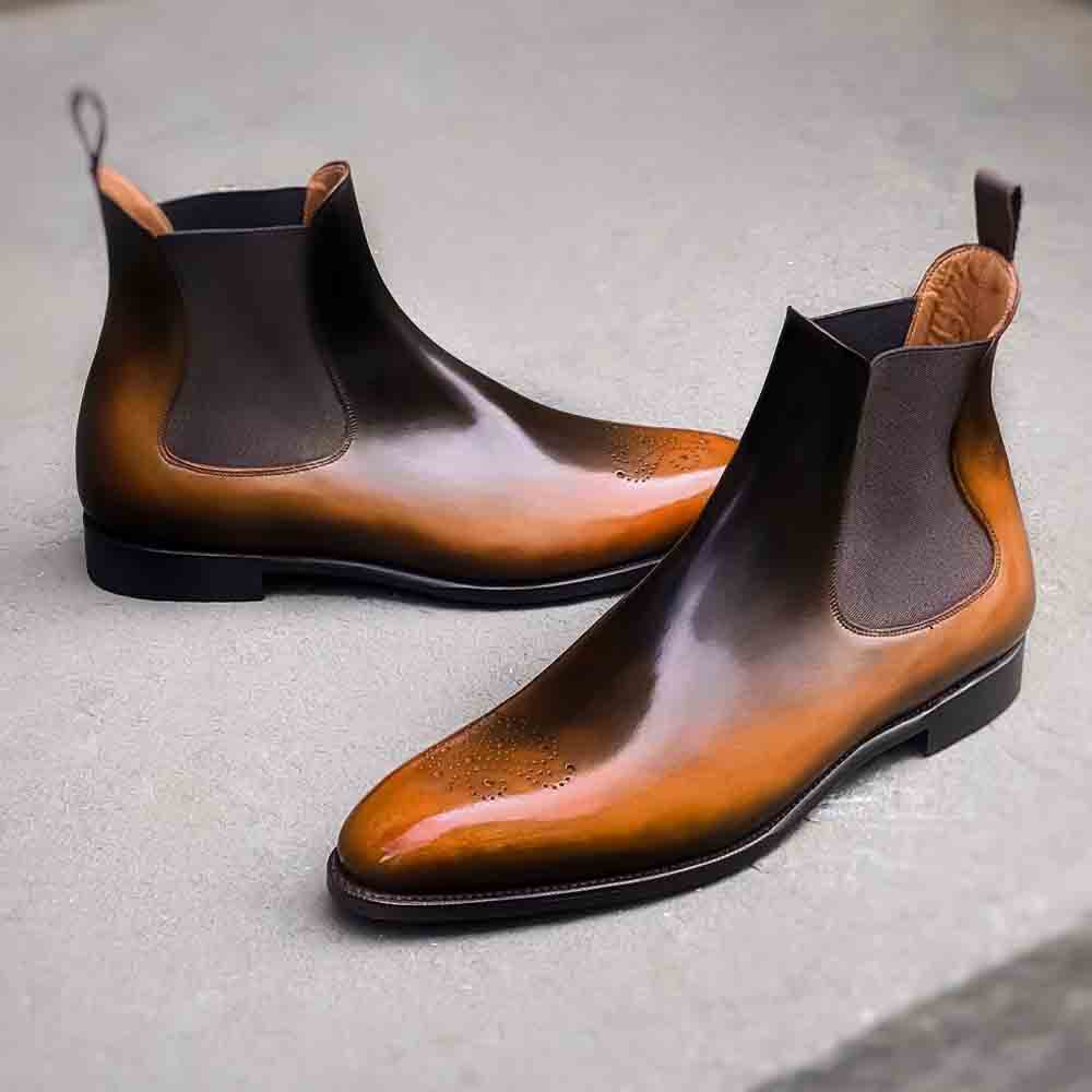 New Brown Gradient Trend Men's Chelsea Boots