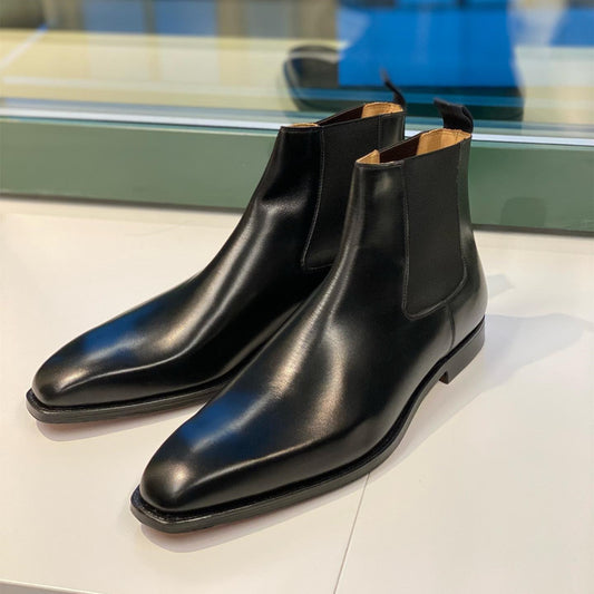 Black Square Toe Classic Fashion Chelsea Boots