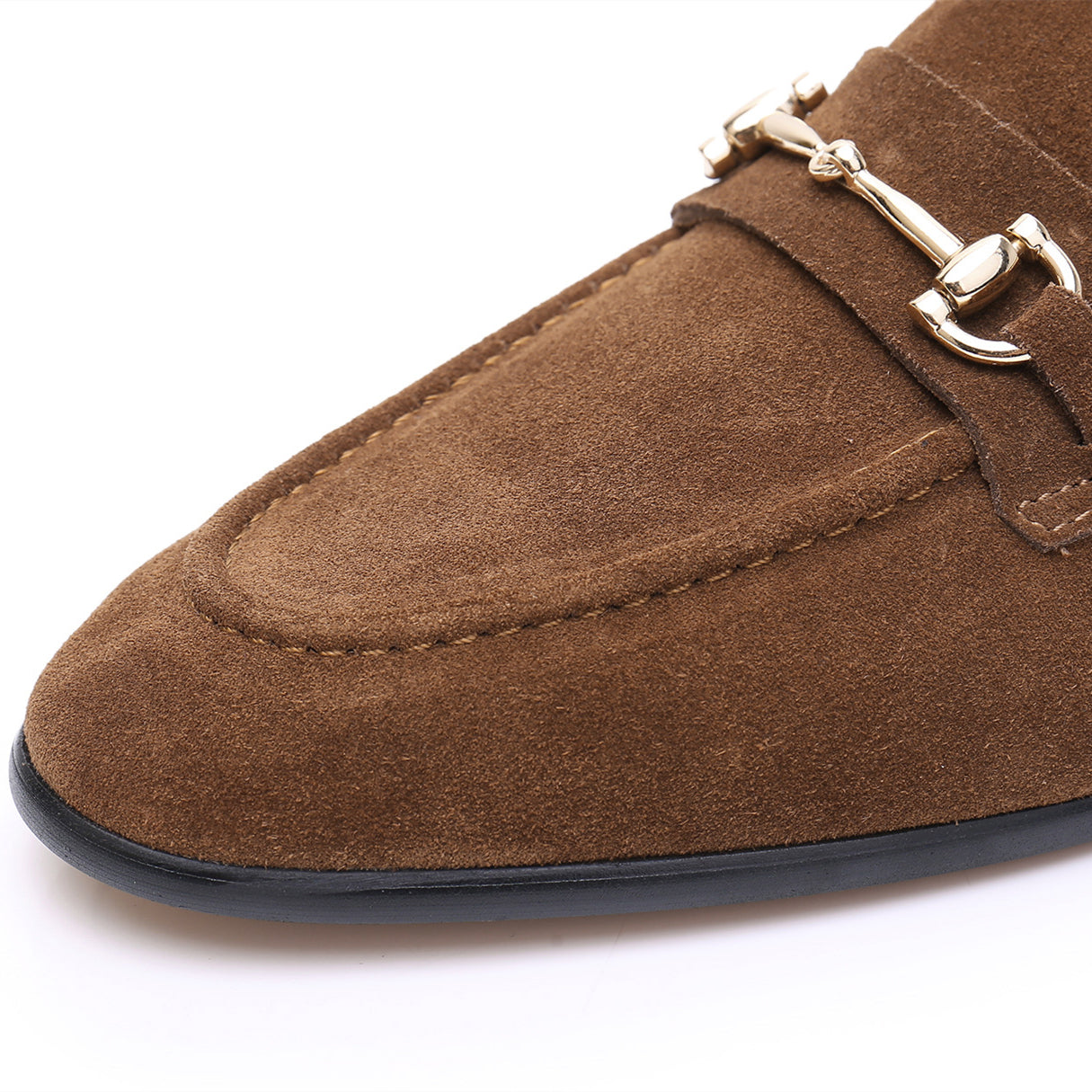 Fashion Double Buckle Classic Suede Business Loafers Slip-On Shoes