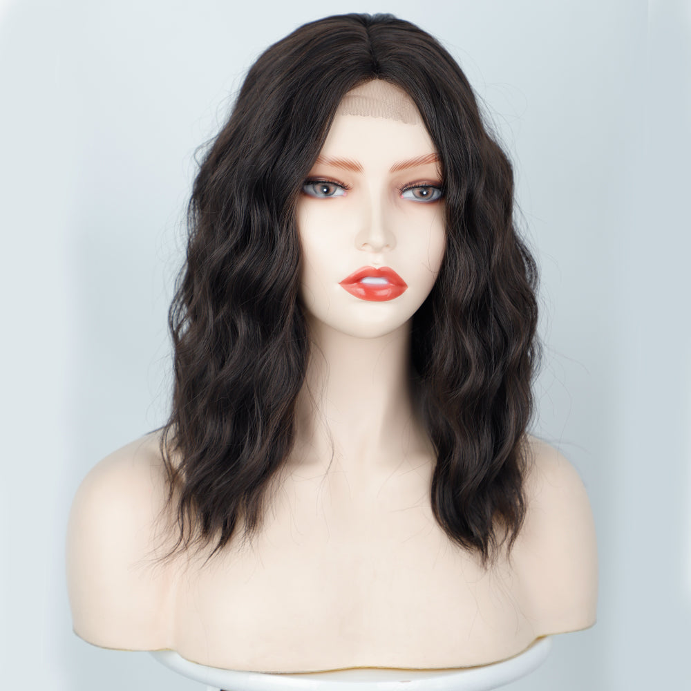 Ladies' front lace wavy short curly hair wigs 1024121004