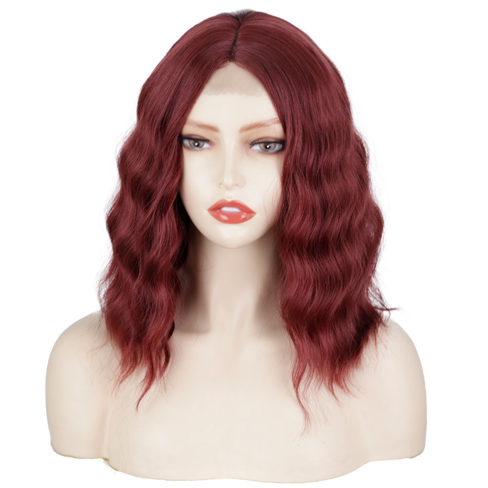 Ladies' front lace wavy short curly hair wigs 1024121004