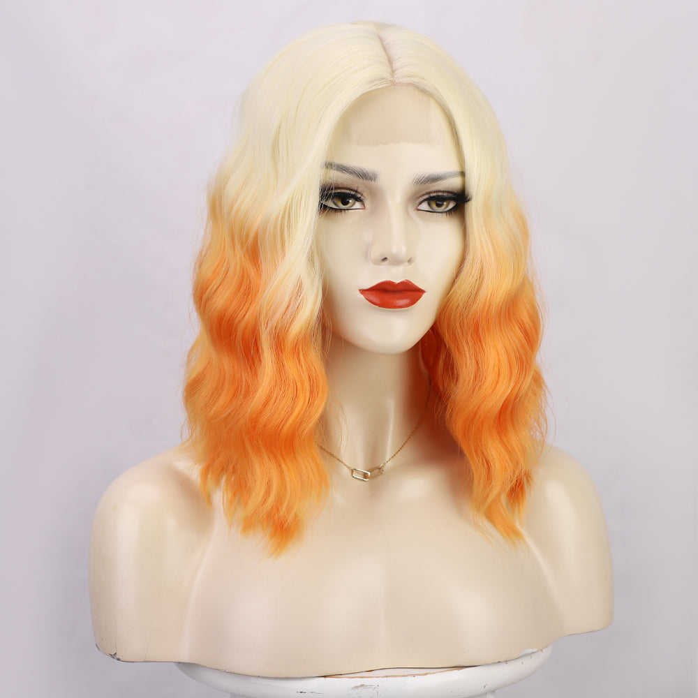 Ladies' front lace wavy short curly hair wigs 1024121005