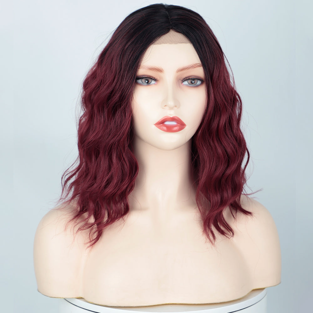 Ladies' front lace wavy short curly hair wigs 1024121004