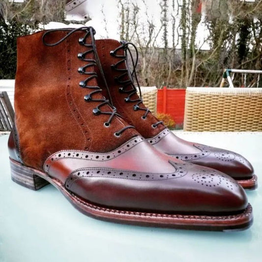 Autumn and Winter New Fashion Men Brown Wingtip brogue boots