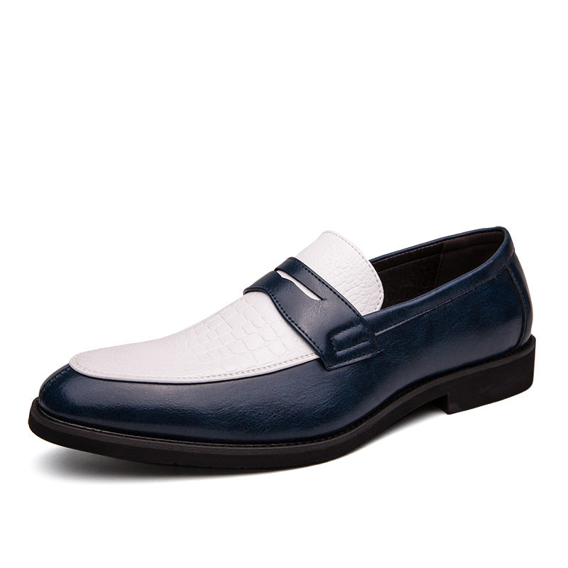 British pointed toe men's slip-on casual height-enhancing leather loafers